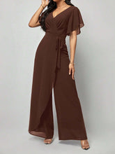 Clasi Women's Solid Color Wrap Tie Jumpsuit shein
